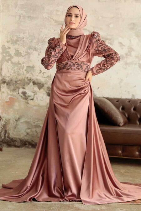 Neva Style Satin Cooper Islamic Clothing Wedding Dress Bkr Neva