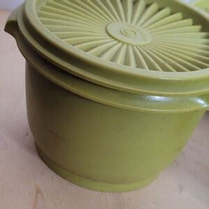 Vintage Tupperware Avocado Green Bowl Set Bowls Lids