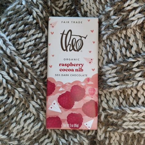 Theo Chocolate Raspberry Cocoa Nib Dark Chocolate Review Abillion