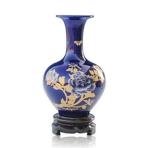 Traditional Chinese Ceramic Vases Black And Blue Jingdezhen