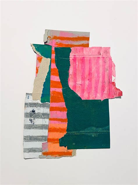 Green And Pink Cardboard Collage | Sarah Bagshaw Art