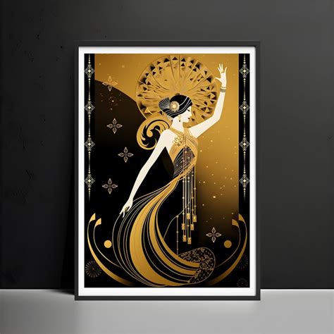 Art Deco Wall Art Print Luxury Art Deco Prints Gold Art Deco Poster