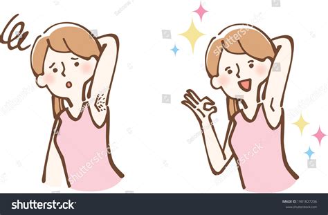 Armpit Hair Female Hair Removal Set Royalty Free Stock Vector