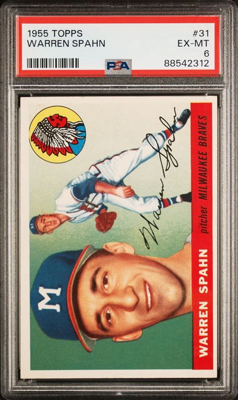 Topps Baseball Warren Spahn Psa Ex Mt Ebay