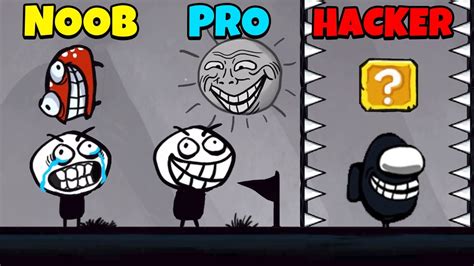 Noob Vs Pro Vs Hacker Troll World Meme Adventure Youtube