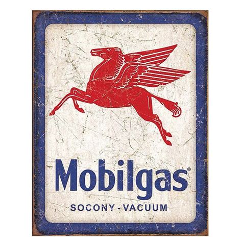 Mobilgas Pegasus Metal Sign Military Issue Collectibles