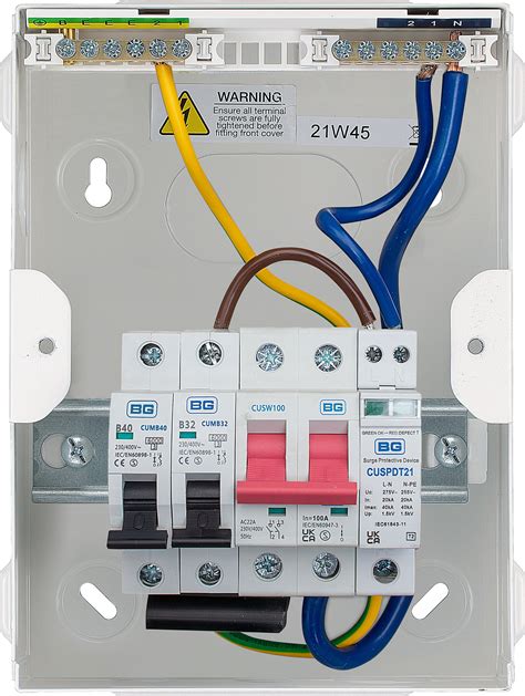 Bg Syncev Cfuev2 Ev Consumer Unit 40a Mcb 32a Mcb And Type 2 Spd Quick