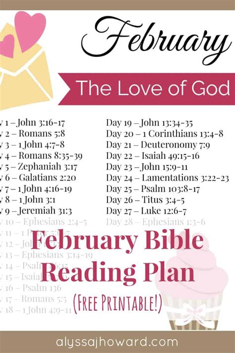 February Bible Reading Plan Alyssajhoward Scripture Writing