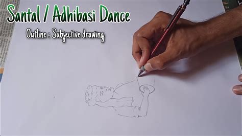 Adivasi Dance Santali Life Topic Subjective Drawing Outline