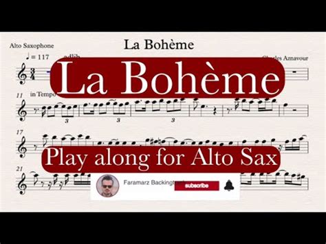 La Boheme Charles Aznavour Play Along For Alto Saxophone Youtube