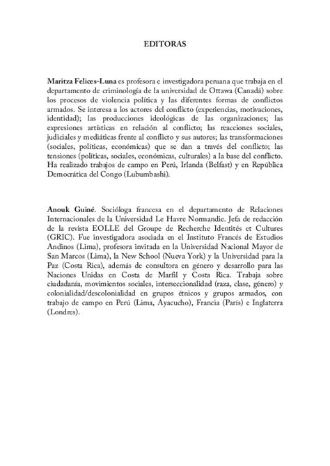 Pdf N°7 GÉnero Y Conflicto Armado En El PerÚ Gabriel Buendia