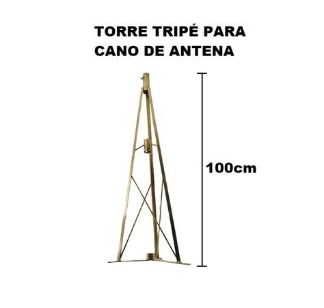 Suporte Torre Trip Polegada Para Tubo Cano De Antena Refor Ado