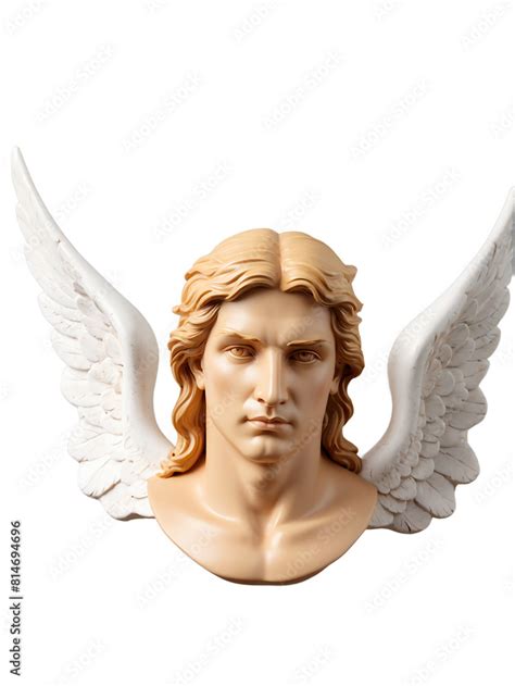 Male Angel Head Statue Isolated Transparent Background Png Png Stock