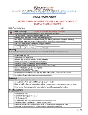 Fillable Online Mobile Food Facility Moderate Preparation Truck Trailer