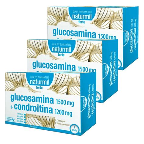 Glucosamina 1500mg Condroitina 1200mg Forte Pack 3 X 20 Ampolas