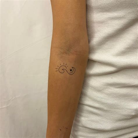 Fine Line Sun And Moon Temporary Tattoo Set Of 3 Beach Temporary Tattoo Etsy