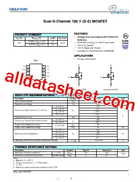 VBA3104N Datasheet PDF VBsemi Electronics Co Ltd