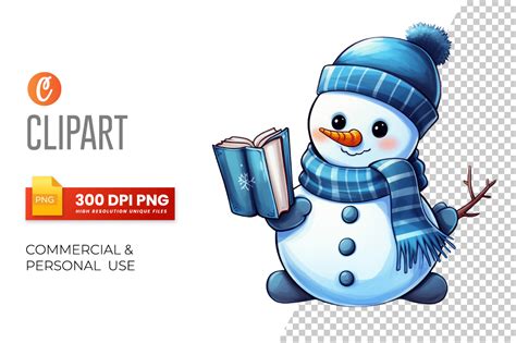 Watercolor Blue Snowman Clipart Image Graphic by Crafticy · Creative ...