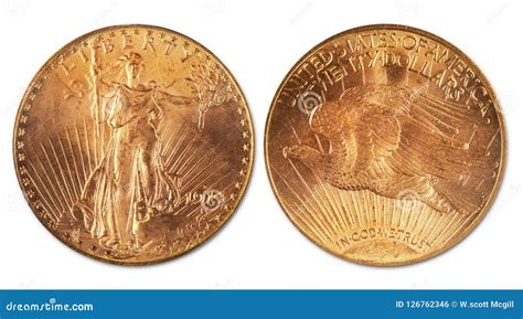 Antique Twenty Dollar Gold Coin. Stock Photo - Image of american ...