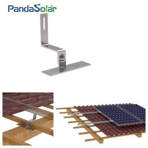 PV Solar Pitched Roof Mount Tile Roof Flashing Hook China Solar Mount