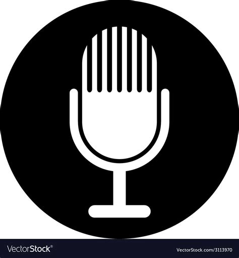 Microphone symbol button Royalty Free Vector Image