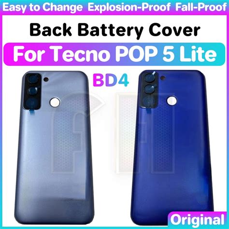 Back Battery Cover Glass Housing For Tecno Pop 5 Lite BD4 BD4 Rear