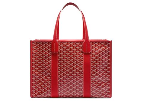 Goyard Villette Tote Bag Mm Red In Coated Canvasleather Us