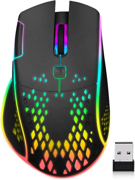 VEGCOO Gaming Mouse Wireless Mouse Rechargeable Honeycomb Wireless