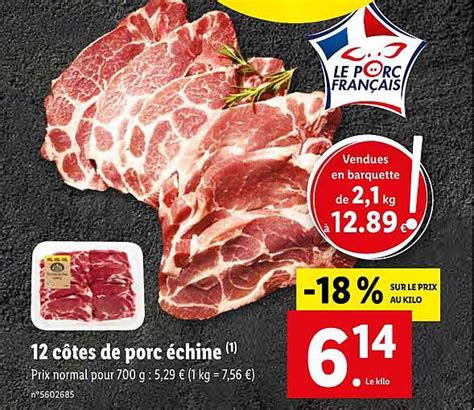 Promo 12 Côtes De Porc échine chez Lidl iCatalogue fr