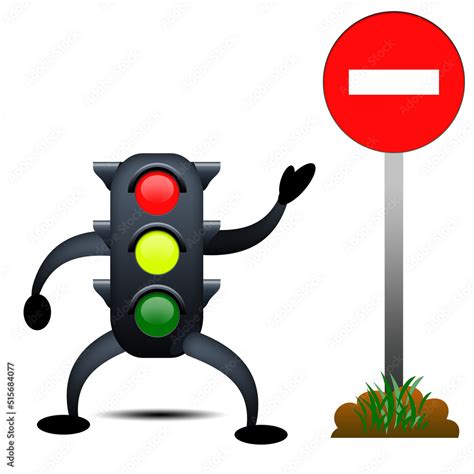 Traffic light stop sign Stock Vector | Adobe Stock