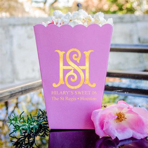 Personalized Popcorn Boxes Wedding Favors Monogrammed Wedding Etsy