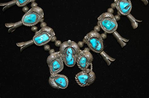 Vintage Kingman Turquoise Squash Blossom Necklace Etsy