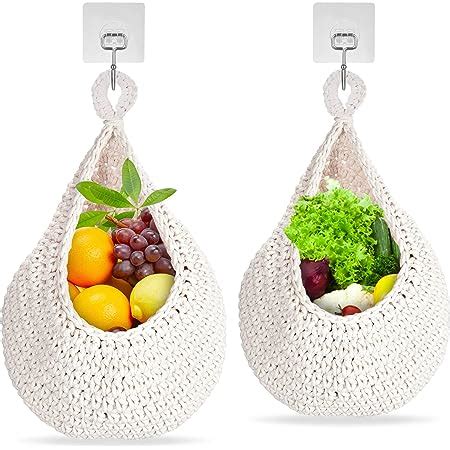 DIYARTS 2 PCS Hanging Wall Basket Teardrop Hanging Baskets Hand Woven