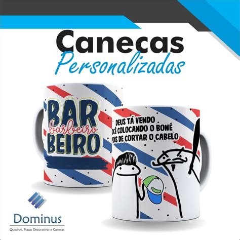 Caneca Porcelana FLORK PROFISSÕES 325ml Branca BARBEIRO Elo7