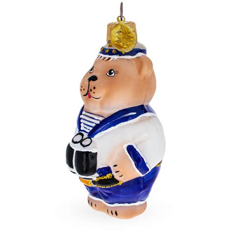 Bear The Sailor Glass Christmas Ornament Ebay