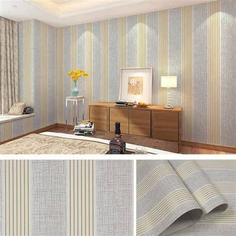 1 Roll Wallpaper Dingding Motif GARIS EMAS Size 45 X 10 M COD