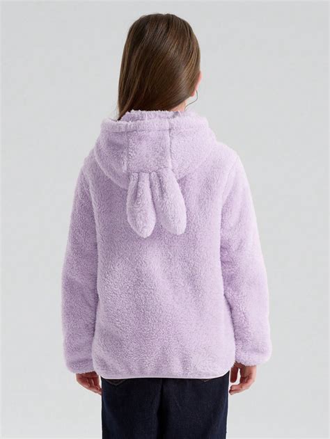 SOLOCOTE Tween Girl Rabbit Ear Hooded Comfortable Padded Zipper