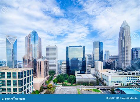 Charlotte North Carolina City Skyline And Downtown Royalty Free Stock