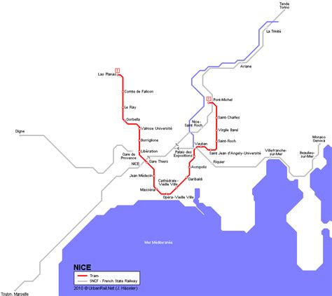 Nice Tram Map For Free Download Map Of Nice Tramway Network