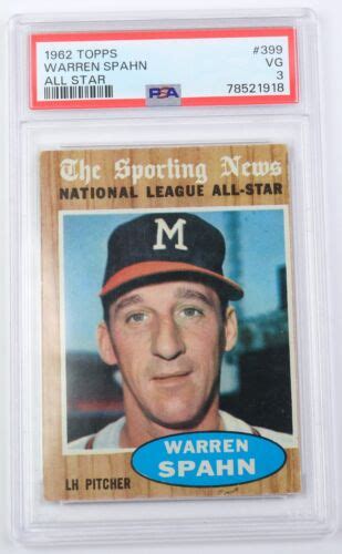 Topps Warren Spahn All Star Psa Vg Ebay