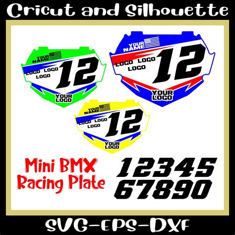 Mini Bmx Plate Svg Bmx Svg Motocross Racing Plate Template Etsy