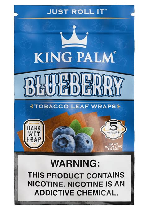 King Palm Tobacco Leaf Wraps Blueberry 5 Wraps