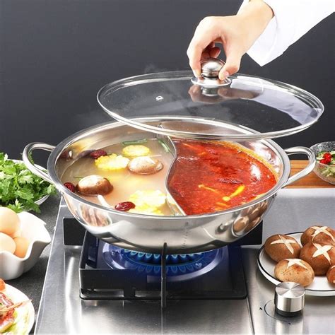 Panci Hotpot Shabu Sekat Cm Mangkok Steamboat Suki Pan Stainless