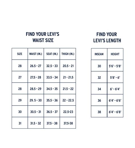 Levi's Size chart#N#– Shop in Style