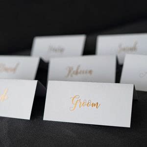 Custom Gold Foil Place Cards Wedding Name Cards Foldover Etsy Ireland