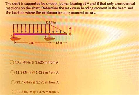 Solved The Shaft Is Supported By Smooth Journal Bearings At A And B