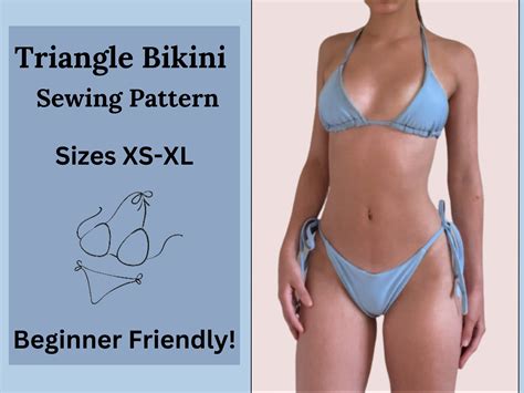 Swimsuit Bikini Sewing Pattern Triangle Two Piece Cheeky Swimsuit Sexy Swimsuit Sewing
