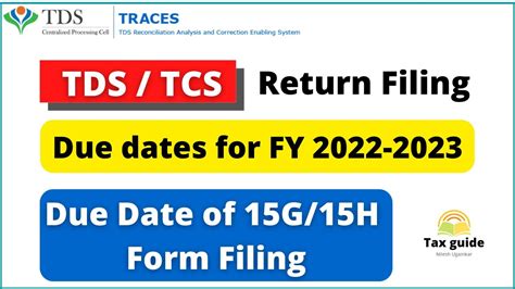 Tds Tcs Return Filing Due Date For Fy Due Date Of G H