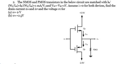 Solved The Nmos And Pmos Transistors In The Below Circuit