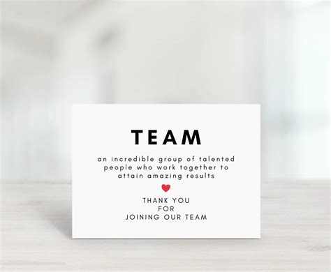 Thank You Team Welcome To The Team Card New Staff Team Etsy